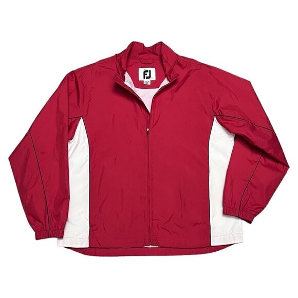 FOOTJOY Dryjoys GOLF Light Windbreaker Womens Light Spring Summer Red Jacket XL - Picture 1 of 6